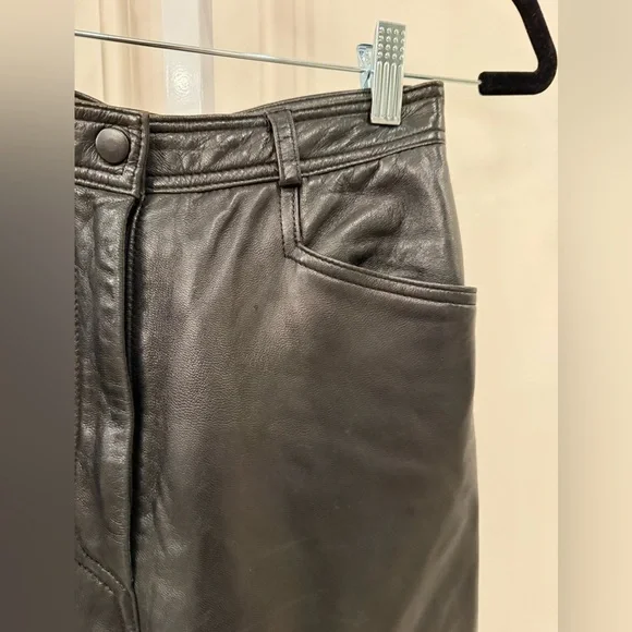 Vakko Straight Leg Leather Pants - Picture 8 of 14